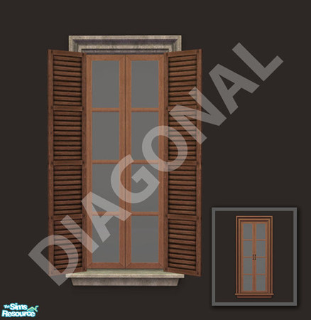 Sims 2 — Rejal Part 2 - Window 01 narrow diagonal by Murano — Diagonal version of Window 01 narrow.