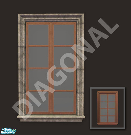 Sims 2 — Rejal Part 2 - Window 01 (no shutters) diagonal by Murano — Diagonal version of Window 01 (no shutters).