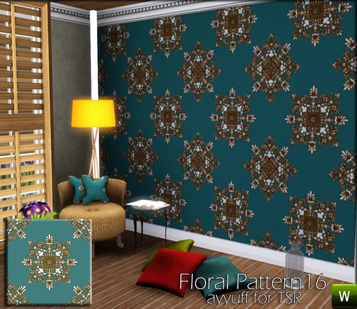 Sims 3 — Floral Pattern16 by ayyuff — floral pattern with 3 recolorable palettes