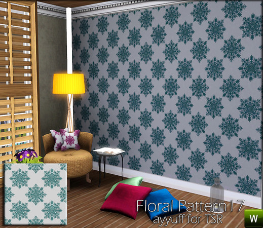 Sims 3 — Floral Pattern17 by ayyuff — floral pattern with 3 recolorable palettes