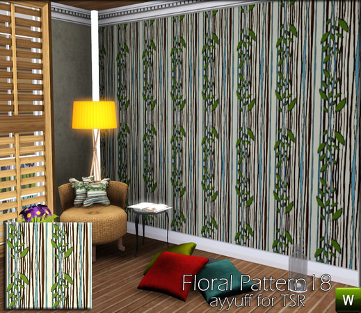 Sims 3 — Floral Pattern18 by ayyuff — floral pattern with 4 recolorable palettes