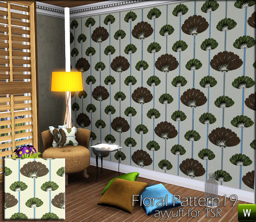 Sims 3 — Floral Pattern19 by ayyuff — floral pattern with 4 recolorable palettes