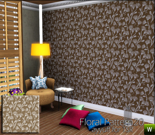Sims 3 — Floral Pattern20 by ayyuff — floral pattern with 2 recolorable palettes