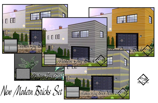 Sims 3 — New Modern Bricks Set by Devirose — Masonry for a simple and minimalist modern style. You only need the basic