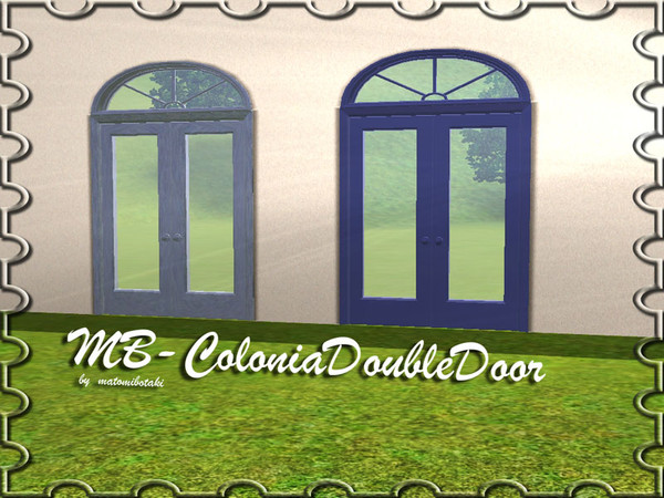 Sims 3 — MB-ColoniaDoubleDoor by matomibotaki — MB-ColoniaDoubleDoor, 2x1 new double door mesh by matomibotaki, part of