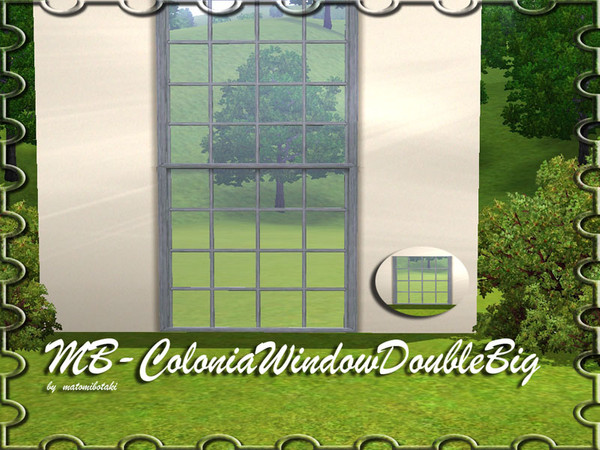 Sims 3 — MB-ColoniaWindowDoubleBig by matomibotaki — MB-ColoniaWindowDoubleBig, 3 x3 new tall and big window mesh by