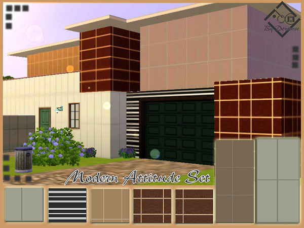 Sims 3 — Modern Attitude Set by Devirose — A set of modern Masonry--with 5 patterns created with the tool 'Create a