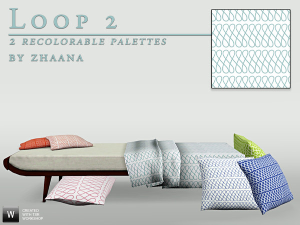 Sims 3 — Loop 2 by Zhaana — A 2 channel white background, with a simple loop design in horizontal position. Created from