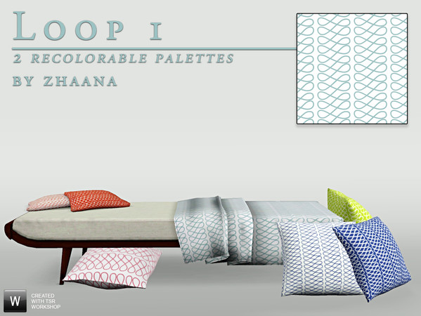 Sims 3 — Loop 1 by Zhaana — A 2 channel white background, with a simple loop design in vertical position. Created from