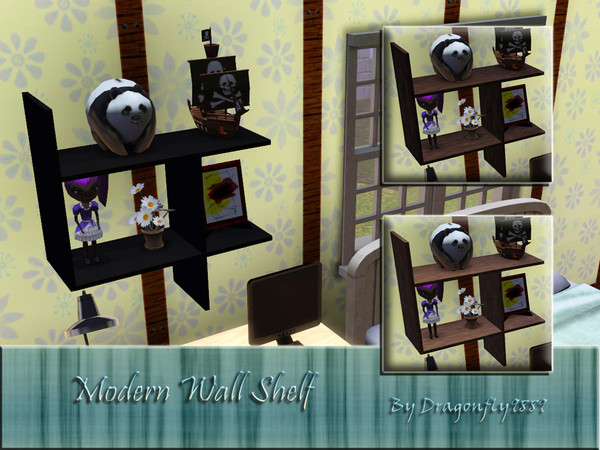 Sims 3 — Wall Shelves by DragonFly9889 — Your sim needs more space? The Wall Shelves can hold any item, from books to
