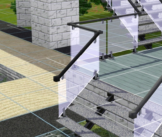 Sims 3 — Glassfence set by manuke — New Glass fence and stair railing for that light filled modern look