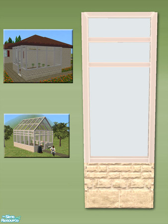 Sims 2 — Greenhouse Wall - Soft Rock and White by Shakeshaft — Part of a new mesh set of Greenhouse walls, there are 6