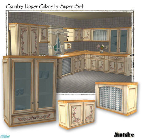 Sims 2 — Country Uppercabinet Superset by Mutske — Set of all my Uppercabinets for the Coutry Kitchen.