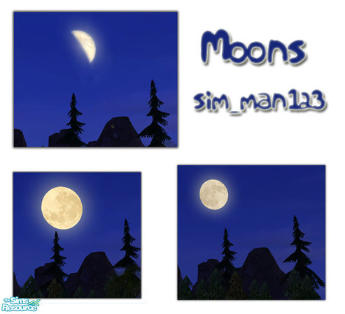 Sims 2 — Moons by sim_man123 — New moon mesh for a little added realism. Found in Decorative > sculptures, there is