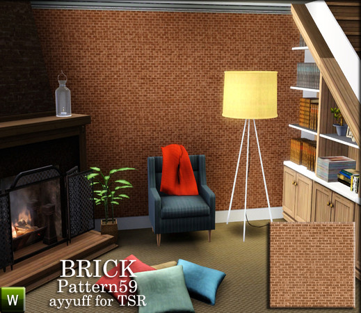 Sims 3 — Brick Pattern59 by ayyuff — recolorable pattern