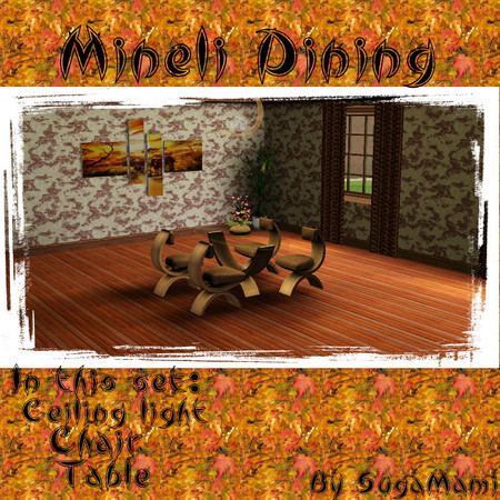 Sims 3 — Mineli Dining by sugamami — Here's a new dining set for your Sims to enjoy! ;) In this set you will find a