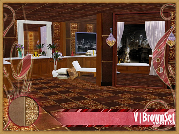 Sims 3 — V# BrownPatternSet  - 2 by vidia — vidiaTSR