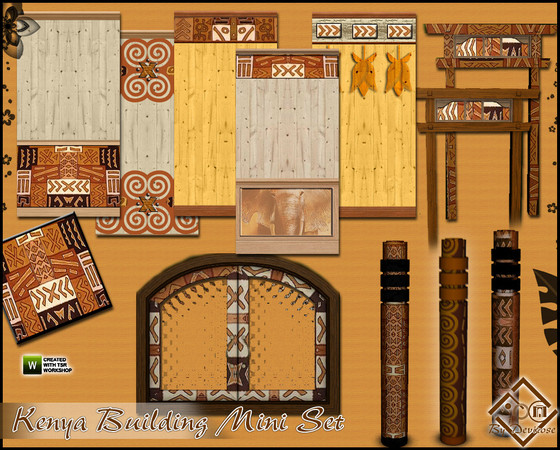 Sims 3 — Kenya  Building Mini Set by Devirose — Continuing the passion for Africa!! In this set you will find 5 different