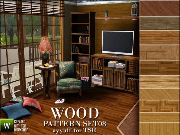 Sims 3 — Wood Pattern Set08 by ayyuff — 10 recolorable wood patterns