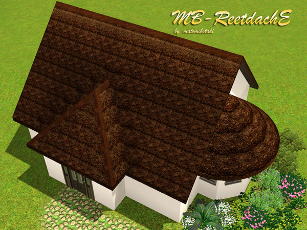 Sims 3 — MB-ReetdachE by matomibotaki — MB-ReetdachE, thatched roof for sims3 in dark brown ,by matomibotaki