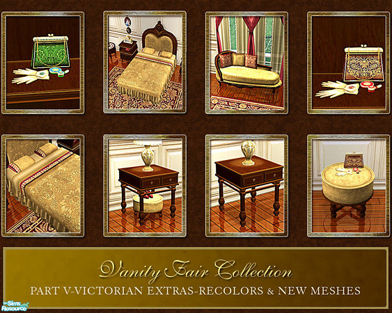Sims 2 — Vanity Fair Extras by Cashcraft — Vanity Fair Extras, Part V of the Vanity Fair Collection features new meshes