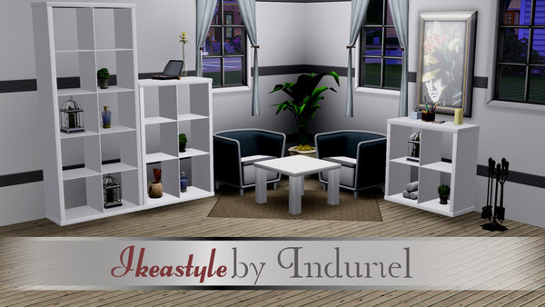 Sims 3 — Ikea Shelf Expedit by Induriel2 — ikea lookalike shelf expedit set in small, middle, and large Version