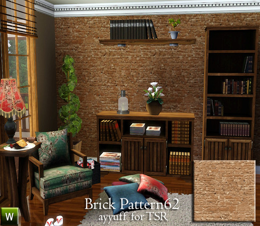 Sims 3 — Brick Pattern62 by ayyuff — recolorable brick pattern