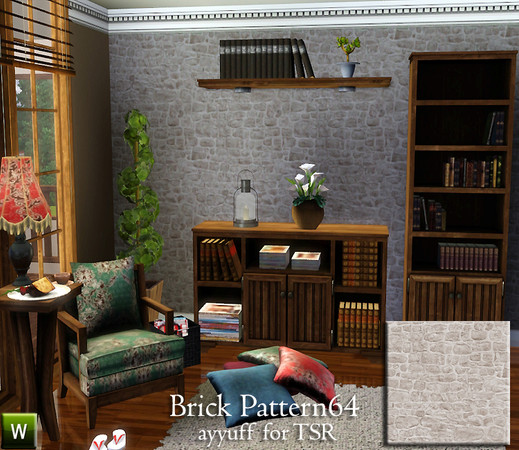 Sims 3 — Brick Pattern64 by ayyuff — recolorable brick pattern