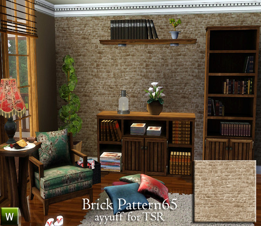 Sims 3 — Brick Pattern65 by ayyuff — recolorable brick pattern
