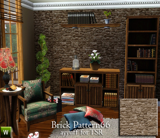 Sims 3 — Brick Pattern66 by ayyuff — recolorable brick pattern
