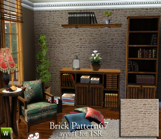 Sims 3 — Brick Pattern67 by ayyuff — recolorable brick pattern