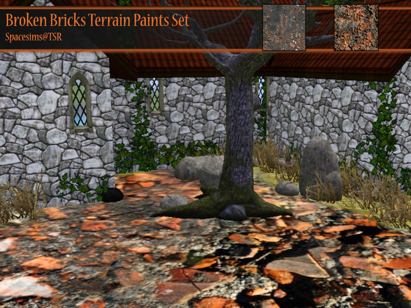 Sims 3 — Broken Bricks Terrain Paints by spacesims — If you are a storyteller then these paints will be just perfect for