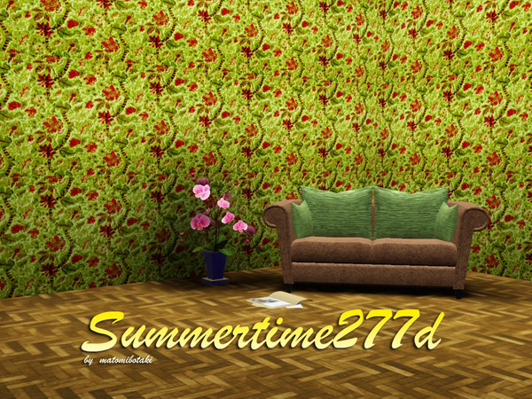 Sims 3 — Summertime277d by matomibotaki — Floral pattern in light colors, 3 channel, to find under Theme.
