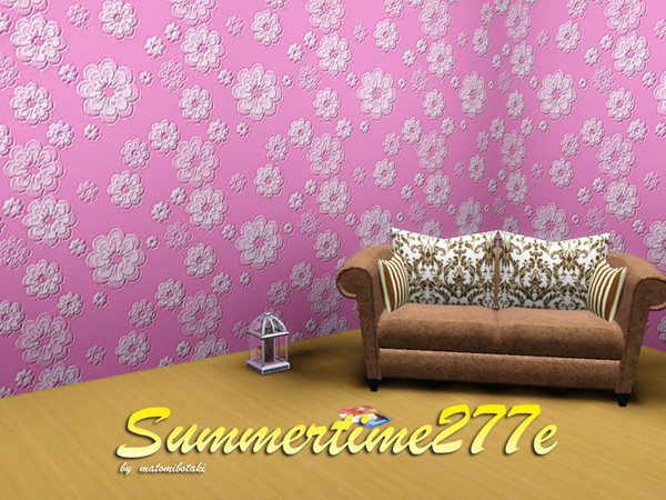 Sims 3 — Summertime277e by matomibotaki — Floral pattern in lightl colors, 2 channel, to find under Theme.