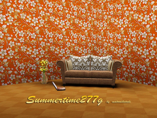 Sims 3 — Summertime277g by matomibotaki — Floral pattern in light colors, 3 channel, to find under Theme.
