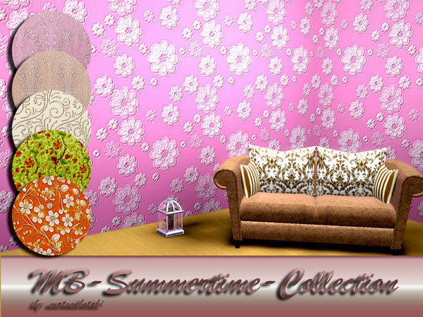 Sims 3 — MB-Summertime-Collection by matomibotaki — 6 different Themed pattern with floral designs and recolorable parts