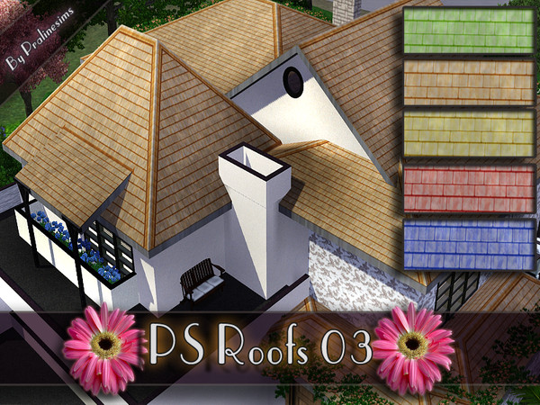 Sims 3 — PS Roofs 03 by TSR Archive — This set contains five new roof colours! Please enjoy:D