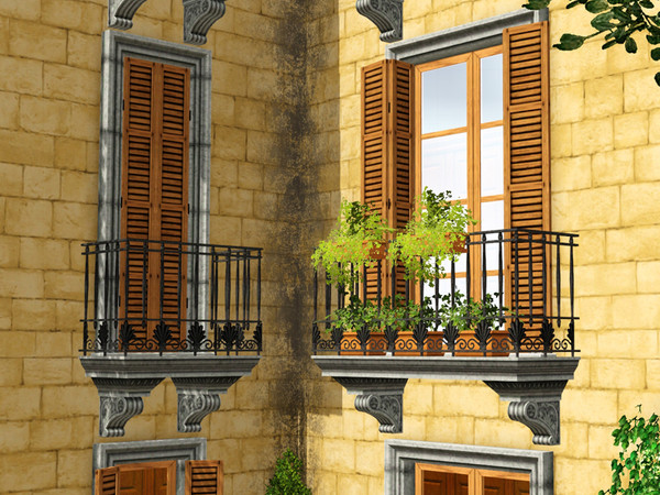 Sims 3 — Rejal Balconies by Murano — A set of four balconies cloned from curtains. They perfectly match with the Rejal