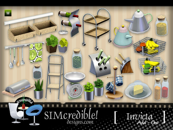 Sims 3 — Invicta AddOns by SIMcredible! — 19 clutter pieces for your modern kitchens ^^ by SIMcredibledesigns.com