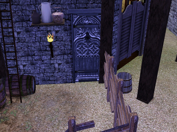 Sims 3 — Medieval Door 3 by murfeel — Hwaet! There is but one last door betwixt thee and thy quarry afore thou doth