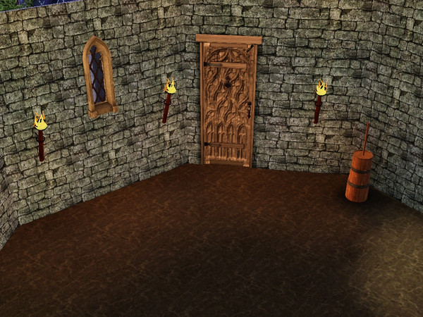 Sims 3 — Medieval Door by murfeel — A Gothic-Medieval carved wood panel door, for your Sims' entering and exitting