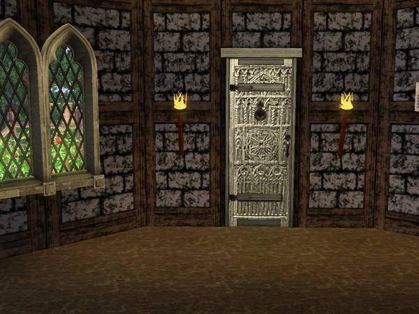 Sims 3 — Medieval Door 2 by murfeel — Another Gothic-Medieval Door. Prithee; are you coming or going already?!