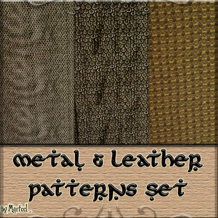 Sims 3 — Metals and Leather Patterns Set by murfeel — A few mail patterns, both chainmail and scale mail, for your