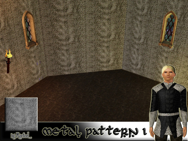 Sims 3 — Metal Pattern 1 (Chainmail) by murfeel — EA's chainmail texture from the Ambitions Dark Ages Time Travel armor,
