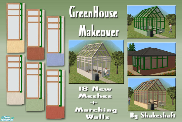 Sims 2 — Greenhouse Makeover by Shakeshaft — A new mesh set of Greenhouse walls, there are 6 shades