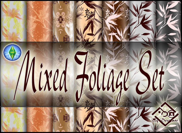 Sims 3 — Mixed Foliage Patterns Set by Devirose — Beautiful set of patterns of foliage theme, found in the category