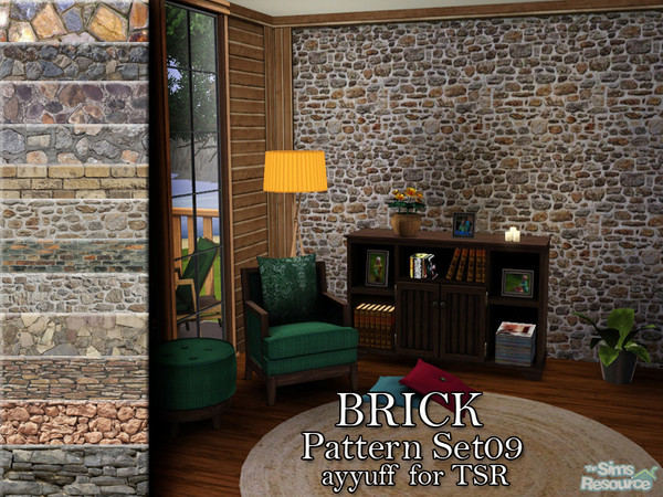 Sims 3 — Brick Pattern Set09 by ayyuff — 12 brick patterns