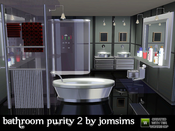 Sims 3 — bathroom purity 2 by jomsims — in this set of 10 objects. shower bath and washbasin design in the following