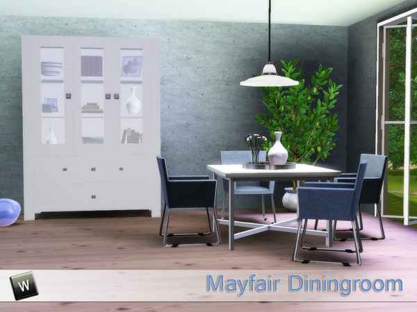 Sims 3 — Mayfair Dining by Angela — Mayfair dining, modern diningroom which contains the following items: Diningchair,