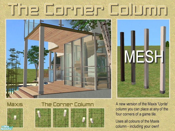 Sims 2 — The Corner Column - Mesh by Cyclonesue — A Maxis-matching column that now places at any corner of the game tile